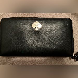 Kate spade large black wallet